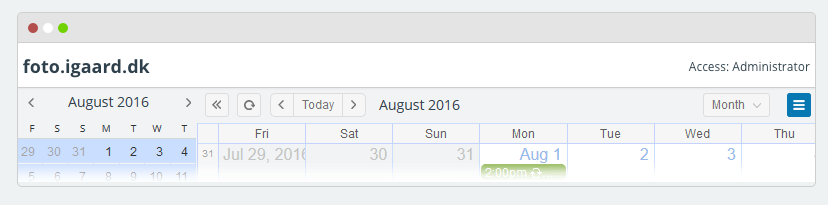 Online calendar